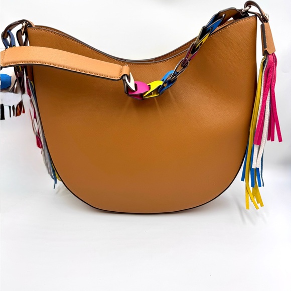 Henri Bendel West 57th Hobo Bag with Multicolor Tassels #534 - Picture 3 of 5